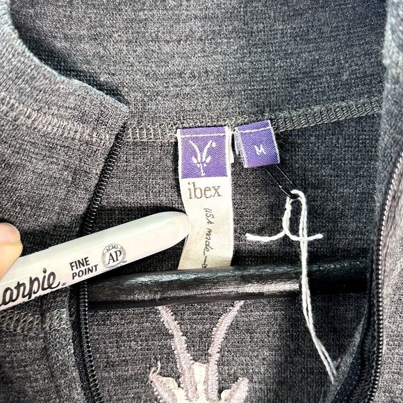 Ibex Merino Wool Men's Quarter Athletic Pullover 1/4 Zip Grey M - Picture 4 of 10